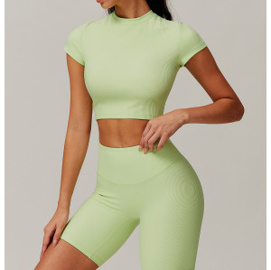 Custom Bright Color Yoga Top | Factory wholesale tights sports women custom fabric cropped top