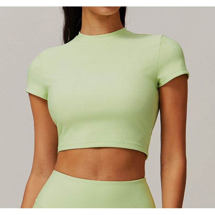 Custom Bright Color Yoga Top | Factory wholesale tights sports women custom fabric cropped top