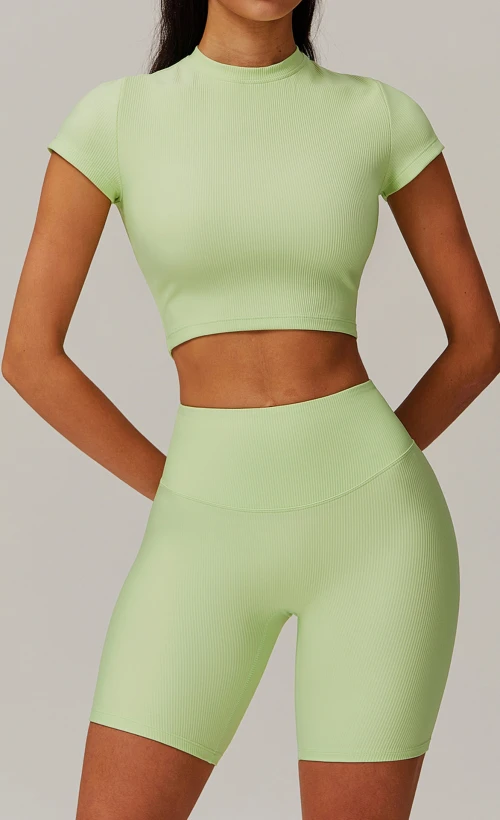 Custom Bright Color Yoga Top | Factory wholesale tights sports women custom fabric cropped top