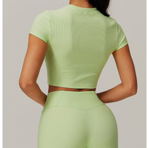 Custom Bright Color Yoga Top | Factory wholesale tights sports women custom fabric