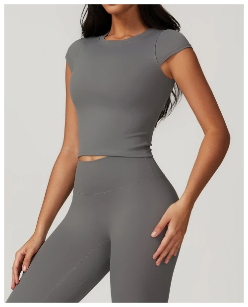 Custom Yoga Sports Top | Factory private label custom tight spandex nylon tops cropped top