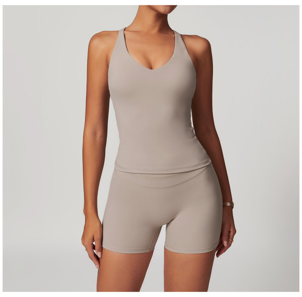 Custom Yoga Tops Vests | Factory customized back cross comfortable tight vest for women summer