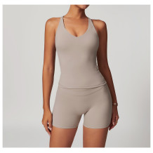 Custom Yoga Tops Vests | Factory customized back cross comfortable tight vest for women summer