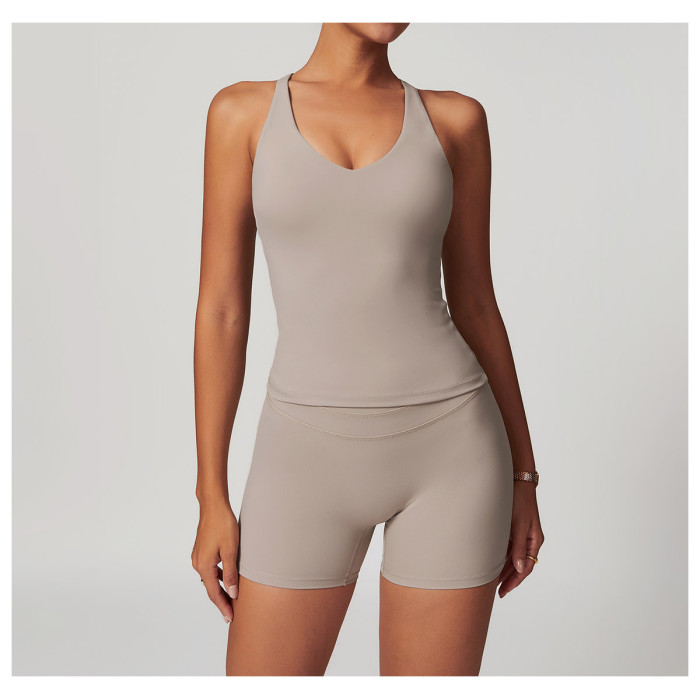 Custom Yoga Tops Vests | Factory customized back cross comfortable tight vest for women summer