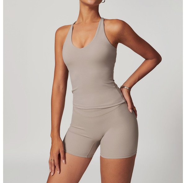 Custom Yoga Tops Vests | Factory customized back cross comfortable tight vest for women summer
