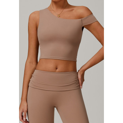 Custom Off-shoulder Top | Wholesale padded tops high quality yoga sports tops for women