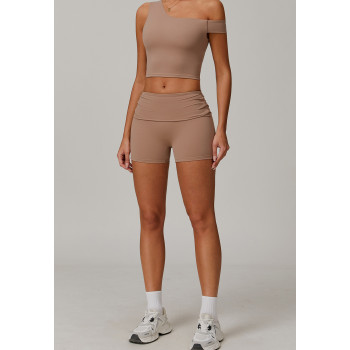 Custom Off-shoulder Top | Wholesale padded tops high quality yoga sports tops for women