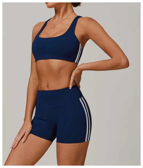 Sexy Fitness Bra Manufacture | Factory custom sports fitness stitching stripe bra for women summer