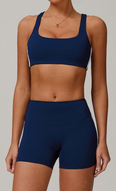 Sexy Fitness Bra Manufacture | Factory customized sports fitness stitching stripe bra for women summer