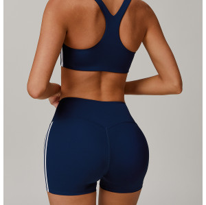 Sexy Fitness Bra Manufacture | Factory customized sports fitness stitching stripe bra for women summer