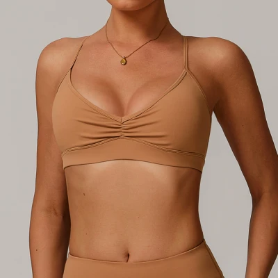 Custom Sexy Bra Top | Spaghetti strap sexy pleated women bra manufacturers custom logo