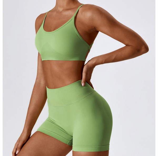 Custom Seamless Sports Bra | Factory seamless back cross sexy bra custom color logo