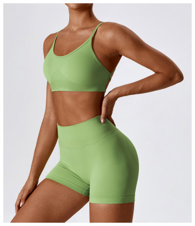 Custom Seamless Sports Bra | Factory seamless back cross sexy bra custom color logo