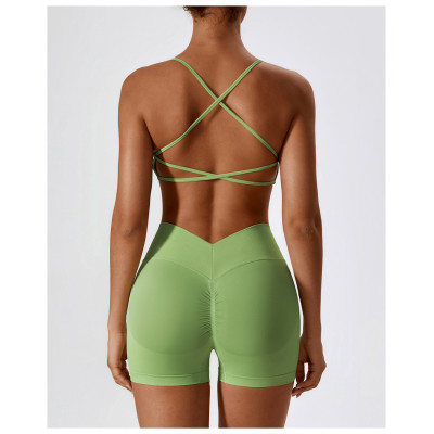 Custom Seamless Sports Bra | Factory seamless back cross sexy bra custom color logo