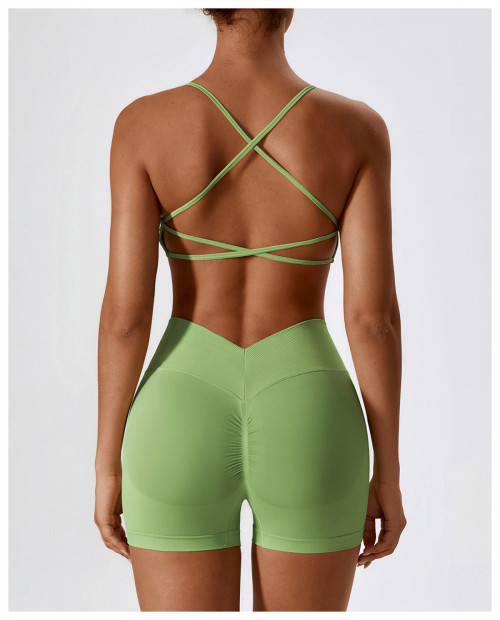 Custom Seamless Sports Bra | Factory seamless back cross sexy bra custom color logo