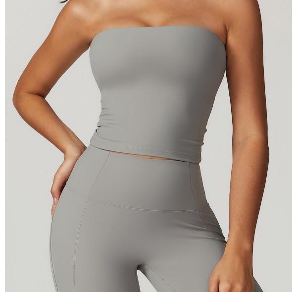 Custom Sexy Sports Tube Top | Wholesale with breast pads bra sexy women summer fitness freedom