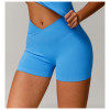 Custom Seamless Yoga Shorts |Factory Seamless Cross Yoga Shorts Sport Sexy Solid Color Women Summer