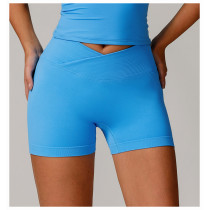 Custom Seamless Yoga Shorts |Factory Seamless Cross Yoga Shorts Sport Sexy Solid Color Women Summer