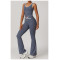 Custom Yoga Flared Pants Set | Factory Wholesale Spliced ​​Women's Summer Flared Pants Set