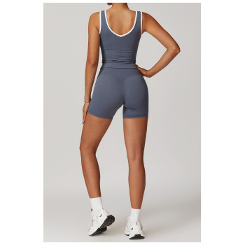 Custom Yoga Suits | Factory Wholesale Spliced ​​Women's Summer Yoga Suits Comfortable