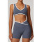 Custom Yoga Shorts Set | Factory Wholesale Colorful Stitching Women's Summer Shorts Set