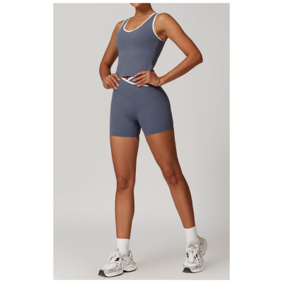 Custom Yoga Suits | Factory Wholesale Spliced ​​Women's Summer Yoga Suits Comfortable