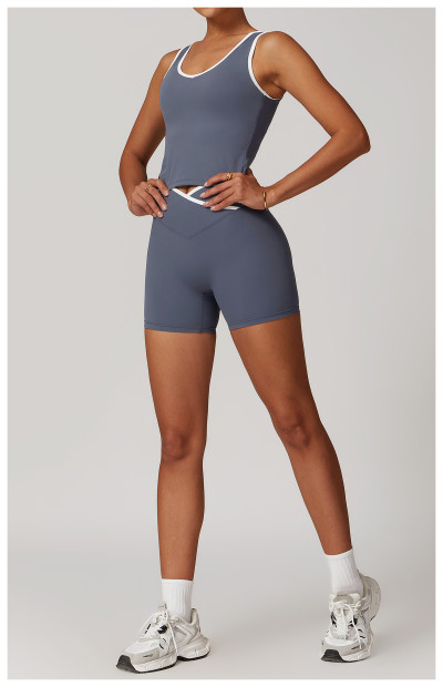 Custom Yoga Suits | Factory Wholesale Spliced ​​Women's Summer Yoga Suits Comfortable