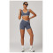 Custom Yoga Shorts Set | Factory Wholesale Colorful Stitching Women's Summer Shorts Set