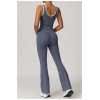 Customized Yoga Flared Pants Set | Factory Wholesale Spliced ​​Women's Summer Flared Pants Set