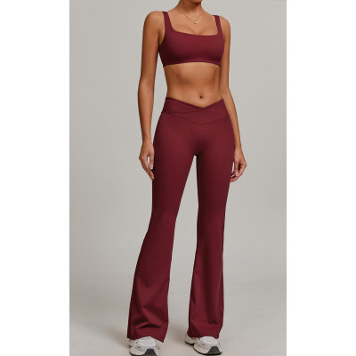 Custom flared pants yoga suit | Factory wholesale yoga wear women's custom fabric