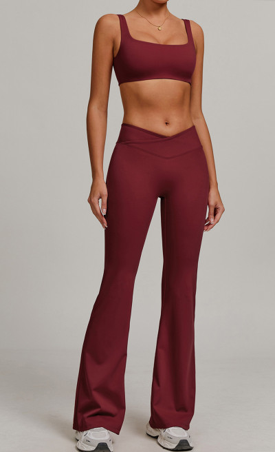 Custom flared pants yoga suit | Factory wholesale yoga wear women's custom fabric