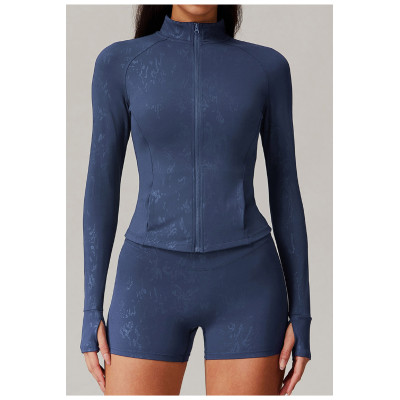 Customized hot stamping yoga jacket | Factory wholesale hot stamping fashion yoga jacket
