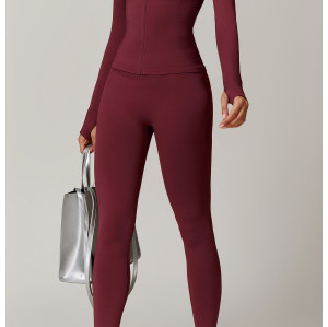 CustomSeamless Stand Collar Yoga Wear | Factory Women's Jacket Windproof Slim Warm