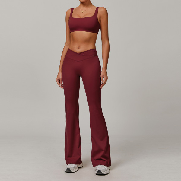 Custom flared pants yoga suit | Factory wholesale yoga wear women's custom fabric