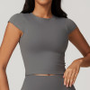 Custom Yoga Sports Top | Factory private label custom tight spandex nylon tops cropped top