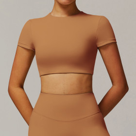 Custom Solid Color Bodysuit | Factory wholesale custom high-end short backless tops cropped top