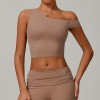 Custom Off-shoulder Top | Wholesale padded tops high quality yoga sports tops for women