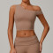 Custom Off-shoulder Top | Wholesale padded tops high quality yoga sports tops for women