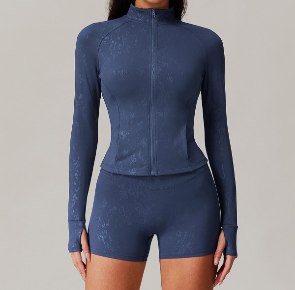 Customized hot stamping yoga jacket | Factory wholesale hot stamping fashion yoga jacket