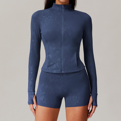 Customized hot stamping yoga jacket | Factory wholesale hot stamping fashion yoga jacket