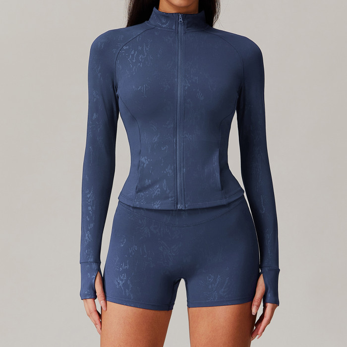 Customized hot stamping yoga jacket | Factory wholesale hot stamping fashion yoga jacket