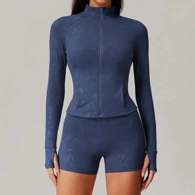 Custom hot stamping jacket | Factory wholesale hot stamping fashion yoga jacket