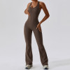 Athletic Wear Manufacture | Factory made solid color sports fitness yoga jumpsuit custom logo
