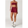 Custom yoga suit tube top style | Wholesale custom shorts yoga suit custom fabric design tags