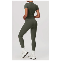 Custom Yoga Suit Short Sleeve | Wholesale Custom Yoga Suit Summer Custom Fabric Style Label