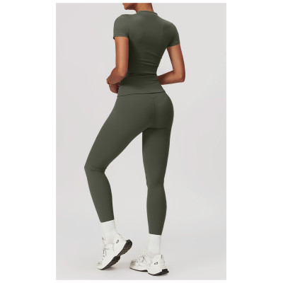 Custom Yoga Suit Short Sleeve | Wholesale Custom Yoga Suit Summer Custom Fabric Style Label