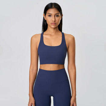 Custom sports bra | Wholesale cross back bra thread design custom fabric