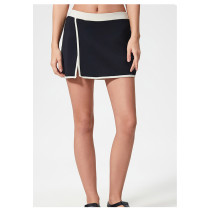 Custom tennis skirt | Sports casual contrast color split sports yoga tennis skirt