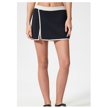 Custom tennis skirt | Sports casual contrast color split sports yoga tennis skirt