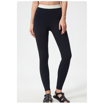 Custom yoga leggings | Factory custom contrast color leggings to slim down your tummy